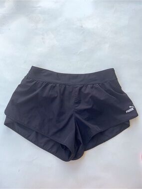 PUMA Black High Rise Running Shorts With Built-In Liner XL
